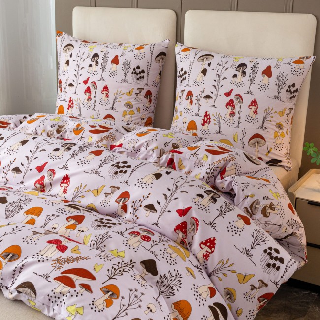 Komplet Poscieli Dwuosobowej grzybki 160x200 z 2 Poszewkami 70x80 bawelna 100% super jakosc , cotton market las