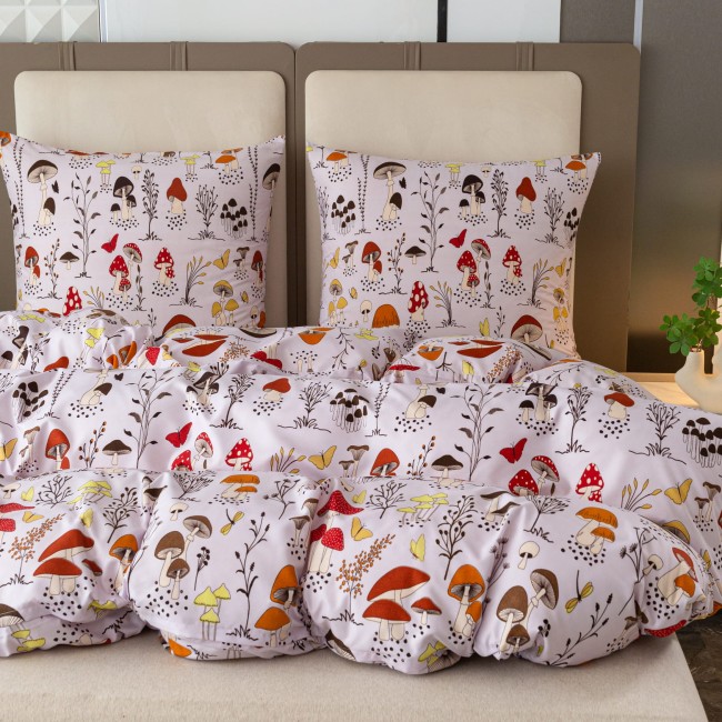 Komplet Poscieli Dwuosobowej grzybki 160x200 z 2 Poszewkami 70x80 bawelna 100% super jakosc , cotton market las