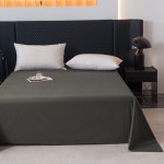 PRZEŚCIERADŁO BAWEŁNIANE BEZ GUMKI 270x250 CIEMNO SZARE 100% Bawełna