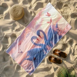Ręcznik Plażowy 100x180 cm – Mikrofibra – Łabędzie