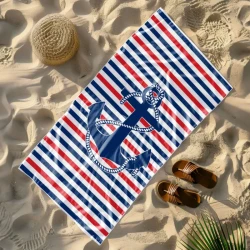 Ręcznik Plażowy 100x180 cm – Mikrofibra – Kotwica