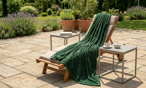 Koc polarowy FALA 170x210 kremowy, ogrodowy , pinkikowy, na ogrod, na tara, na trawe, na piknik, pled, mata -1