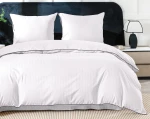 Komplet Pościeli z Adamaszku 160x200 Biała, Bawełna Premium + Prześcieradło
