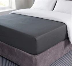 Prześcieradło Bawełniane z Gumką 160x200 Ciemnoszare Zakładka 25cm,100% Bawełna Premium, Grube i Miękkie
