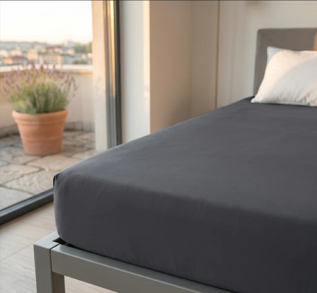 przescieradlo bawelniane z gumka 140x200 25cm zapas ciemnoszare 100% bawelna