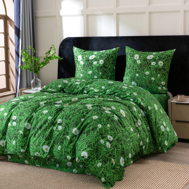 energetyczna-zielona-posciel-200x200-motyw-stokrotki-cotton-market