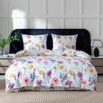 KOMPLET POŚCIEL 160x200 MALOWANE KWIATY
