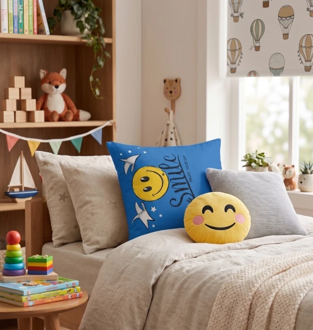 poszewka 40x40 emot smile emotki buzki bawelniana poszewka na jasiek cotton market