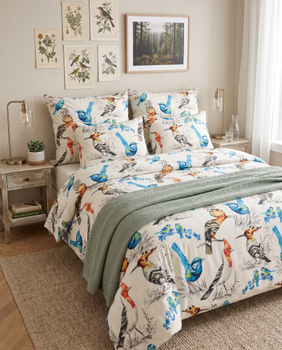 Posciel bawelniana 220x200 polis bird ptaki 5