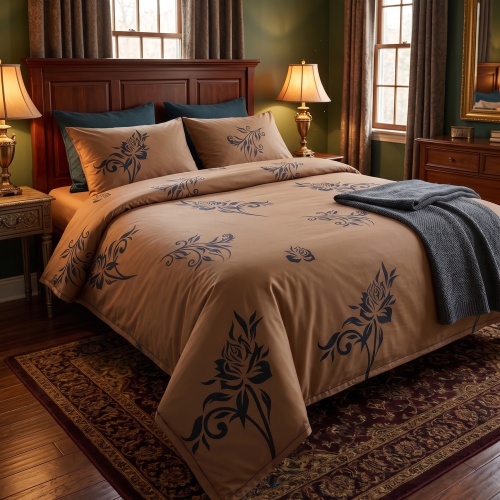 POSCIEL BAWELNIANA 220x200 COPPER -elegancka-miedziana-posciel-220x200-wzor-copper-ornamenty-cotton-market