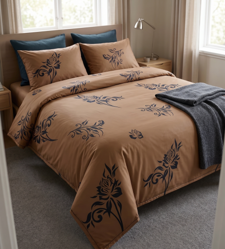 POSCIEL BAWELNIANA 160x200 COPPER -elegancka-miedziana-posciel-220x200-wzor-copper-ornamenty-cotton-market