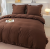 Pościel Premium z Bawełny 140x200 z Brązową Falbaną