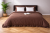 Pościel Premium z Bawełny 140x200 z Brązową Falbaną