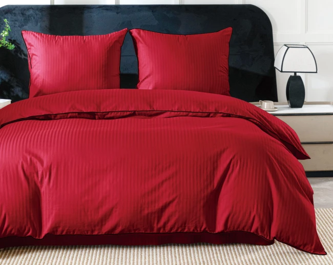Hotelowa czerwony.komplet poscieli, posciel, bawelna 100%, adamaszek premium, czerwona, 160x200