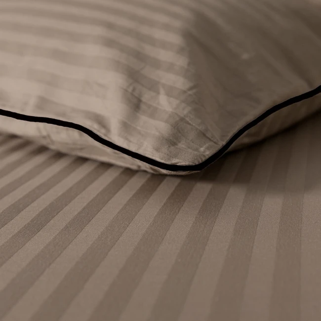 Hotelowa beż.komplet poscieli, posciel, bawelna 100%, adamaszek premium, braz, 160x200