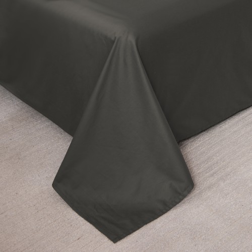 PRZEŚCIERADŁO BAWEŁNIANE BEZ GUMKI 190x250 CIEMNO SZARE 100% Bawełna
