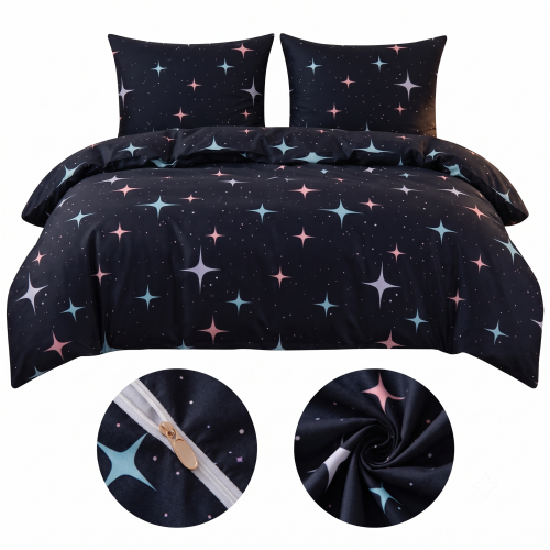 Posciel bawelniana 140x200 gwiazdy granatowa-posciel-140x200-motyw-gwiazdy-cotton-market