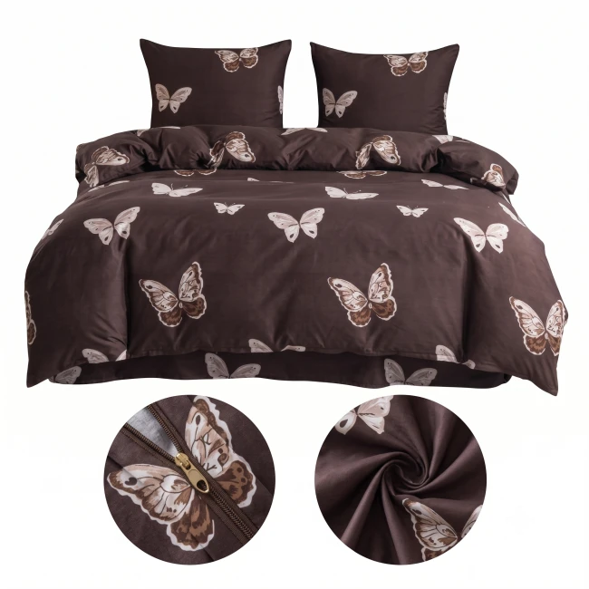 Komplet Poscieli Dwuosobowej Motyle 160x220 z 2 Poszewkami 70x80 super jakosc 100%bawelna