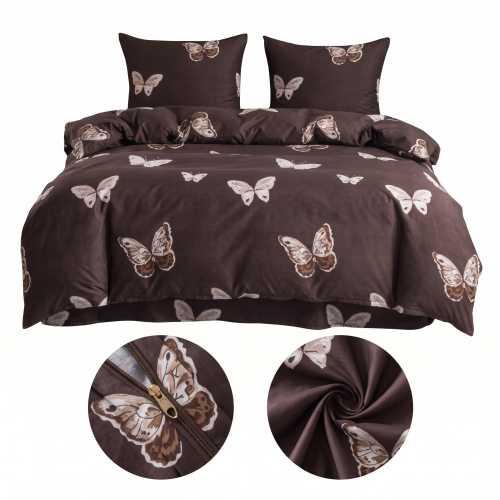 Komplet Poscieli Dwuosobowej Motyle z 2 Poszewkami 70x80 super jakosc 100%bawelna