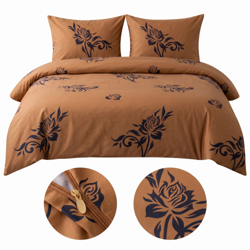 POSCIEL BAWELNIANA 160x200 COPPER -elegancka-miedziana-posciel-220x200-wzor-copper-ornamenty-cotton-market
