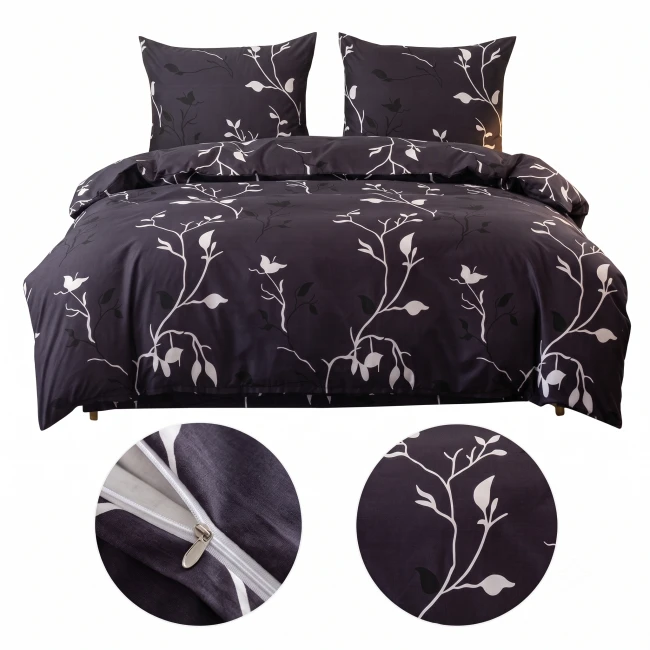 Posciel bawelniana 140x200 liscie -świeża-pościel-140x200-botaniczny-motyw-liście-cotton-market