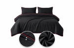 Pościel Dwuosobowej BASIC BLACK 140x200 + 1 POSZEWKA Czarna