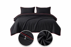 Pościel Dwuosobowej BASIC BLACK 140x200 + 1 POSZEWKA Czarna