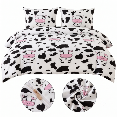 POSCIEL BAWELNIANA   HAPPY COW  WESOLA KROWA SZCZESLIWA , LATY CARNE, BIALA KROWA 3