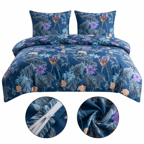POSCIEL 3D BAWELNIANA kolorowa-posciel--nadruk-3d-koliber-i-kwiaty-cotton-market