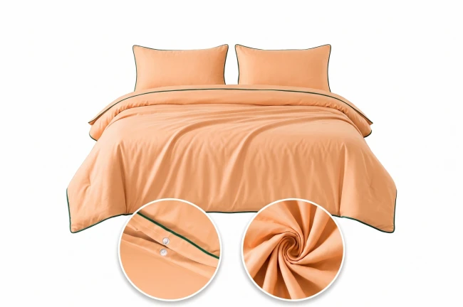 Posciel basic 220x200 morela lamowka butelkowa zielen elegancka-morelowa-posciel-220x200-z-butelkowa-lamowka-cotton-market