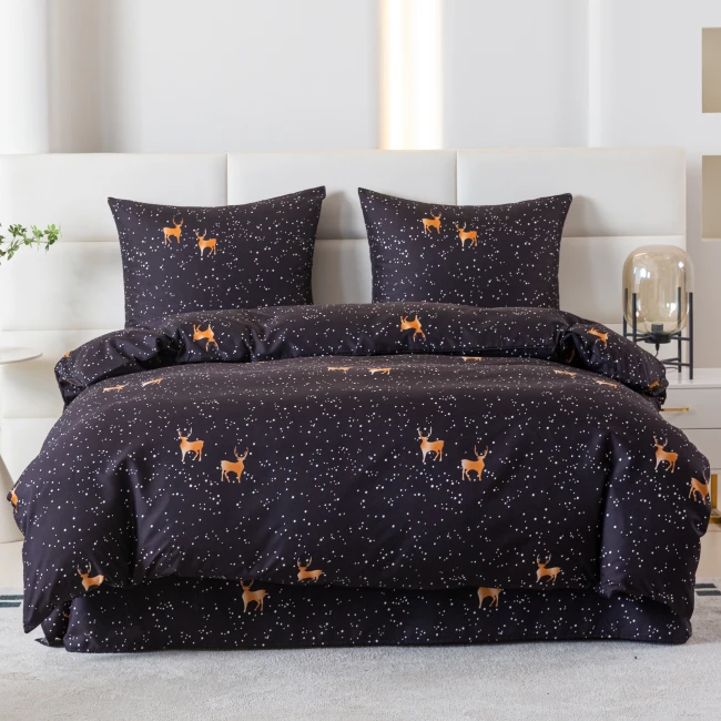Posciel premium goat renifer  200 x200 COTTON MARKET SUPER JAKOSC mikrowlokno komplet poscieli