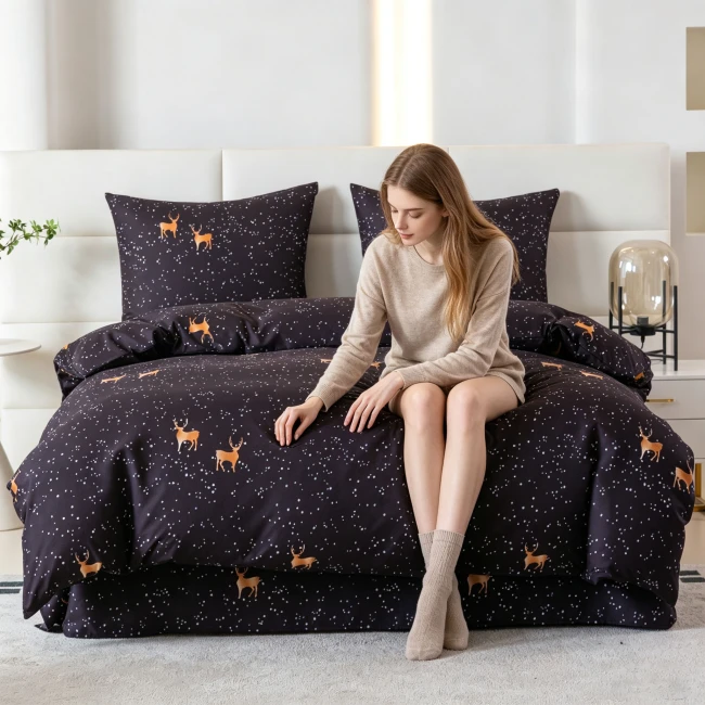 Posciel premium goat renifer  160 x200 COTTON MARKET SUPER JAKOSC mikrowlokno komplet poscieli