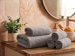 Zestaw ręczników 70x140 + 50x100 ciemno szary -100% bawełna, chłonny i szybkoschnący ręcznik kąpielowy 