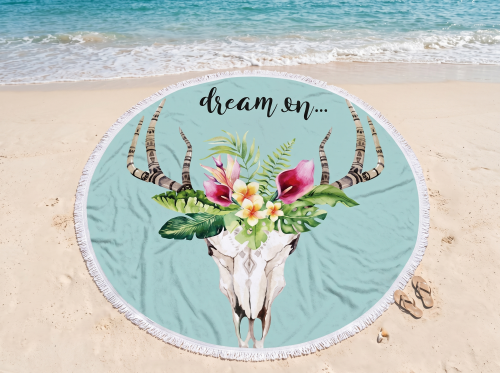 RĘCZNIK PLAŻOWY OKRĄGŁY 150CM POROŻE